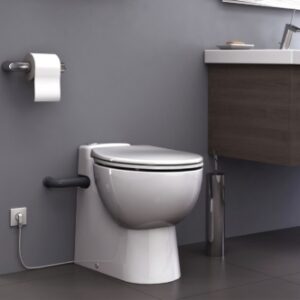 Broyeur + wc sanicompact pro : système de fixation au sol. disponible abidjan cote d'ivoire.