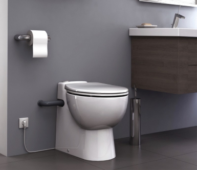 Broyeur + wc sanicompact pro : système de fixation au sol. disponible abidjan cote d'ivoire.