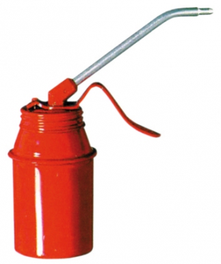 Burette bec rigide coudé 135 mm - réservoir acier rouge - cont. disponible abidjan cote d'ivoire.