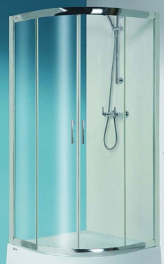 Cabine d'angle tyxo 1/4 de rond - 773-790 - h 1900 - profilés argent brillant - vitrage verre transparent. disponible abidjan cote d'ivoire.
