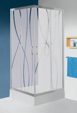 Cabine d'angle tyxo - l 800 x l 800 - h 1900 - profilés argent brillant - vitrage verre transparent. disponible abidjan cote d'ivoire.