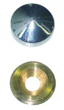Cache-tête de vis 2 pièces ø 20 mm modèle conique laiton chromé cond. disponible abidjan cote d'ivoire.