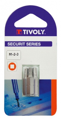 Carte 3 embouts de vissage - vis carrée - 1-2-3 - longueur 25 mm. disponible abidjan cote d'ivoire.