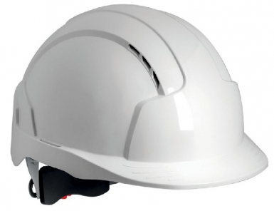 Casque de chantier evolite en abs - blanc - serrage crémaillère - ventilé. disponible abidjan cote d'ivoire.