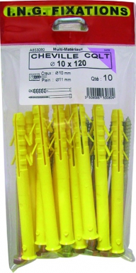 Cheville cqlt-r ø 10 x 120 mm sachet de 10. disponible abidjan cote d'ivoire.