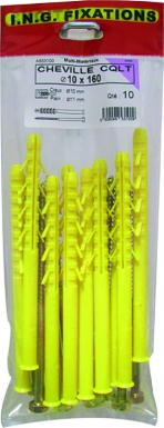 Cheville cqlt-r ø 10 x 160 mm sachet de 10. disponible abidjan cote d'ivoire.