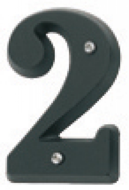 Chiffre en relief numéro 2 " zamak " noir. disponible abidjan cote d'ivoire.