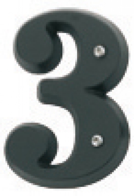 Chiffre en relief numéro 3 " zamak " noir. disponible abidjan cote d'ivoire.