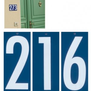 Chiffre pour plaque de rue n° 5 " abs " traité anti-uv blanc fond bleu. disponible abidjan cote d'ivoire.