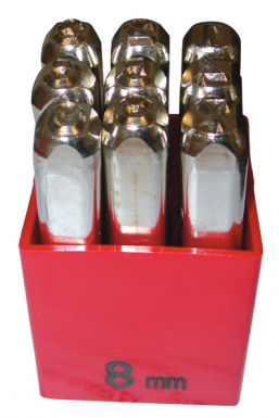 Chiffres de marquage par frappe jeu de 9 chiffres - hauteur 8 mm. disponible abidjan cote d'ivoire.