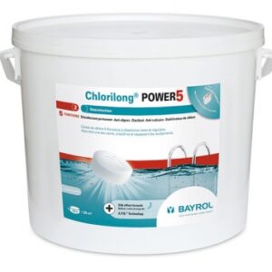 Chlore lent chlorilong power 5 - galets 250 g - seau 10 kg. disponible abidjan cote d'ivoire.