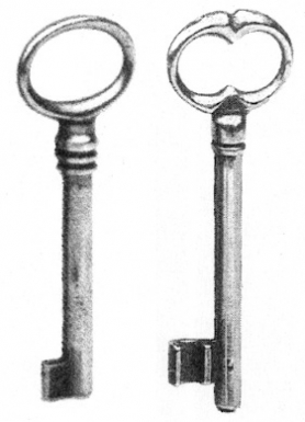 Clés pour serrure bibliothèque clés n° 2 clés acier anneau ovale tige forée 40 mm. disponible abidjan cote d'ivoire.