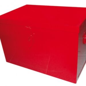 Coffre de chantier cr 570 - tôle rouge - ss baladeur - lxpxh : 550x350x350 mm. disponible abidjan cote d'ivoire.