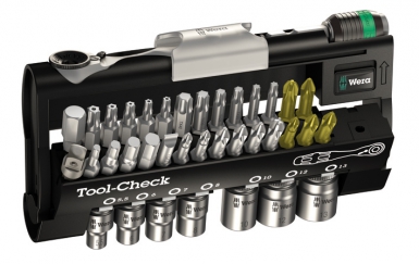 Coffret 37 pièces : 28 embouts + 7 douilles + mini-cliquet + porte-embouts. disponible abidjan cote d'ivoire.