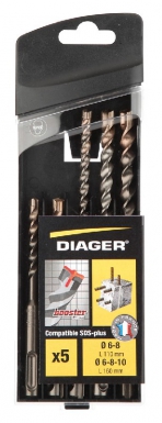 Coffret 5 forets booster plus lg 110 mm ø 6-8 / lg 160 mm ø 6-8-10. disponible abidjan cote d'ivoire.