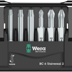 Coffret bit-check 6 universal 2 : 6 embouts torsion (ph 2 x 50 / pz 1 x 50 / pz 2 x 50 / tx 15x50/20x50/25x50). disponible abidjan cote d'ivoire.