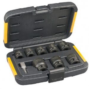 Coffret de 9 douilles - ø 10, 13, 15, 17, 19, 22, 24, 27mm et adaptateur 1/4" à 1/2" mm. disponible abidjan cote d'ivoire.