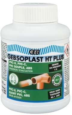 Colle gebsoplast ht+ - boîte de 250 ml + bouchon pinceau - eau potable/pression/évacuation. disponible abidjan cote d'ivoire.