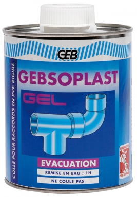 Colle gebsoplast pour pvc rigide - boîte de 1 l + pinceau - évacuation / pression. disponible abidjan cote d'ivoire.