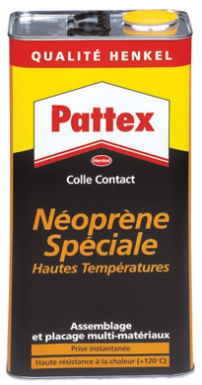 Colle néoprène spéciale haute température pattex - jusqu"à 120°c - bidon 4,5 kg. disponible abidjan cote d'ivoire.