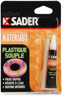 Colle plastique souple - tube + pièce de réparation - 12 ml. disponible abidjan cote d'ivoire.