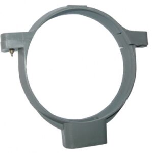 Collier plastique gris à charnière et boulon pour tubes acier ø 75 - emb. disponible abidjan cote d'ivoire.