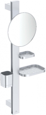Colonne alu+ beauty bar s700 avec étagères et miroir 200 mm - argent brillant. disponible abidjan cote d'ivoire.