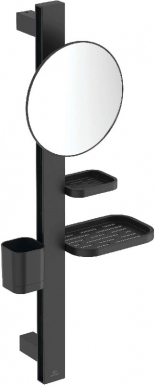 Colonne alu+ beauty bar s700 avec étagères et miroir 200 mm - noir mat. disponible abidjan cote d'ivoire.