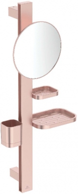 Colonne alu+ beauty bar s700 avec étagères et miroir 200 mm - rose brossé. disponible abidjan cote d'ivoire.