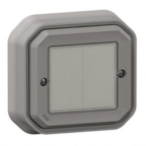 Commande double sans fils, sans pile self-e étanche plexo with netatmo ip55 pour éclairage et prises - complète gris. disponible abidjan cote d'ivoire.