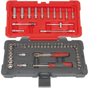 Composition de 52 outils - 1 cliquet - rallonges - poignée - douilles - chromé. disponible abidjan cote d'ivoire.