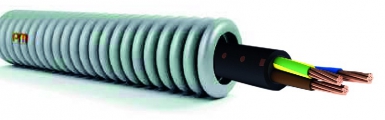 Conduit cintrable annelé bleu ø 20 avec câble industriel rigide u1000 r2v massif 3g2,5 mm2 ( prix au 100 ml ). disponible abidjan cote d'ivoire.