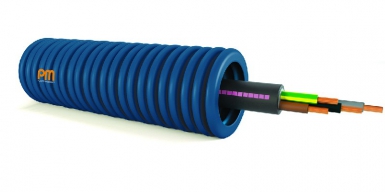 Conduit cintrable annelé bleu ø 20 avec câble industriel rigide u1000 r2v massif 4g1,5 mm2 ( prix au 100 ml ). disponible abidjan cote d'ivoire.