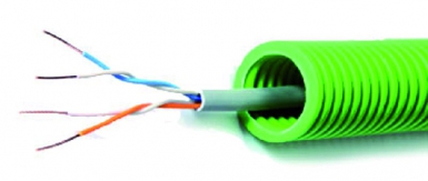 Conduit cintrable annelé vert ø 20 avec câble ptt 278 4p 6/10°. disponible abidjan cote d'ivoire.