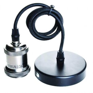 Cordon antique nickel brossé 1m e27 bague avec abat jour. disponible abidjan cote d'ivoire.