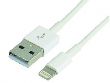 Cordon ipod et iphone 5/6 usb mâle / connecteur apple - blanc - lg. disponible abidjan cote d'ivoire.
