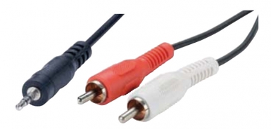 Cordon jack 3,5 mm mâle / 2 rca mâle connecteur nickel lg. disponible abidjan cote d'ivoire.