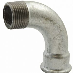Coude n°1 - 90° grand rayon mâle-femelle, galva, filetage 15x21. disponible abidjan cote d'ivoire.