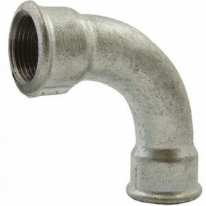 Coude n°2 - 90° grand rayon femelle, galva, filetage 50x60. disponible abidjan cote d'ivoire.