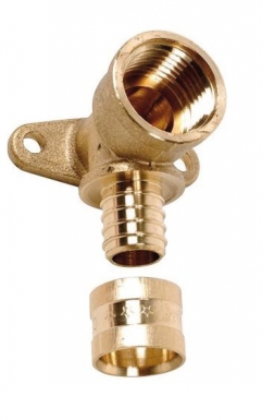 Coude per avec base de fixation sortie femelle -  ø tube 16 - filetage 15x21. disponible abidjan cote d'ivoire.