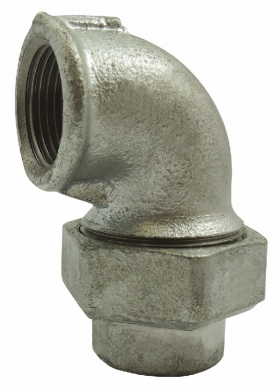 Coude union n°96 - 90° double femelle joint conique, galva, filetage 50x60. disponible abidjan cote d'ivoire.