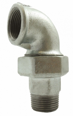 Coude union n°98 - 90° mâle-femelle joint conique, galva, filetage 20x27. disponible abidjan cote d'ivoire.