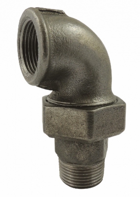 Coude union n°98 - 90° mâle-femelle joint conique, noir, filetage 40x49. disponible abidjan cote d'ivoire.