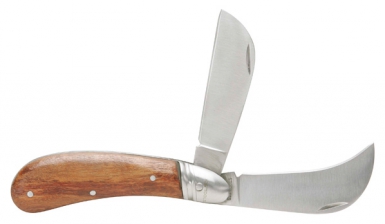 Couteau d"électricien à lame droite et serpette - manche bois - cran de sécurité. disponible abidjan cote d'ivoire.