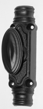 Crémone en applique rustique renforcée fonte époxy noir pour tringles demi-rondes 16x8. disponible abidjan cote d'ivoire.