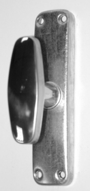 Crémone n°3 en applique boîtier zingué, bouton inox pour tringles d-rondes 16x6. disponible abidjan cote d'ivoire.