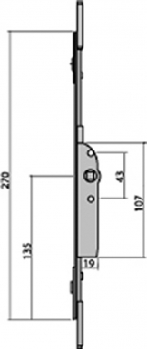 Crémone têtière f15 - hauteur 270 mm​ ​. disponible abidjan cote d'ivoire.