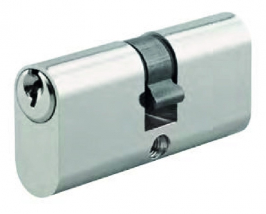 Cylindre 2 entrées ovale 30 x 30 mm nickelé 3 clés. disponible abidjan cote d'ivoire.