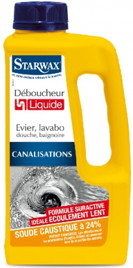 Déboucheur liquide pour canalisations - dissout les matières organiques en 30 mn, élimine les mauvaises odeurs - 1 l. disponible abidjan cote d'ivoire.