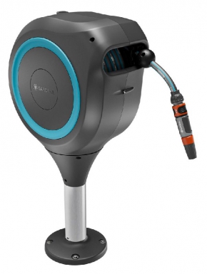 Dévidoir automatique avec plaque de fixation au sol rollup m 20 m - gardena (bleu turquoise). disponible abidjan cote d'ivoire.